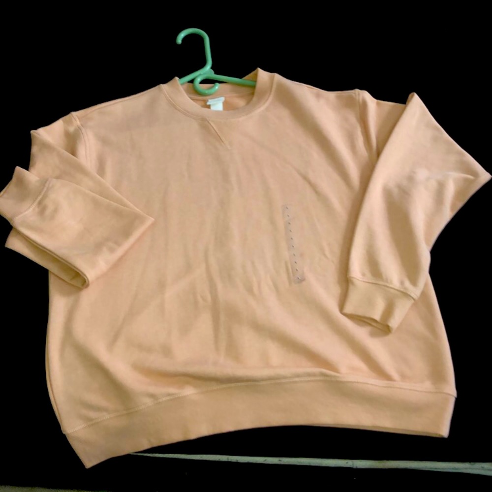 Nude brown simple crew neck